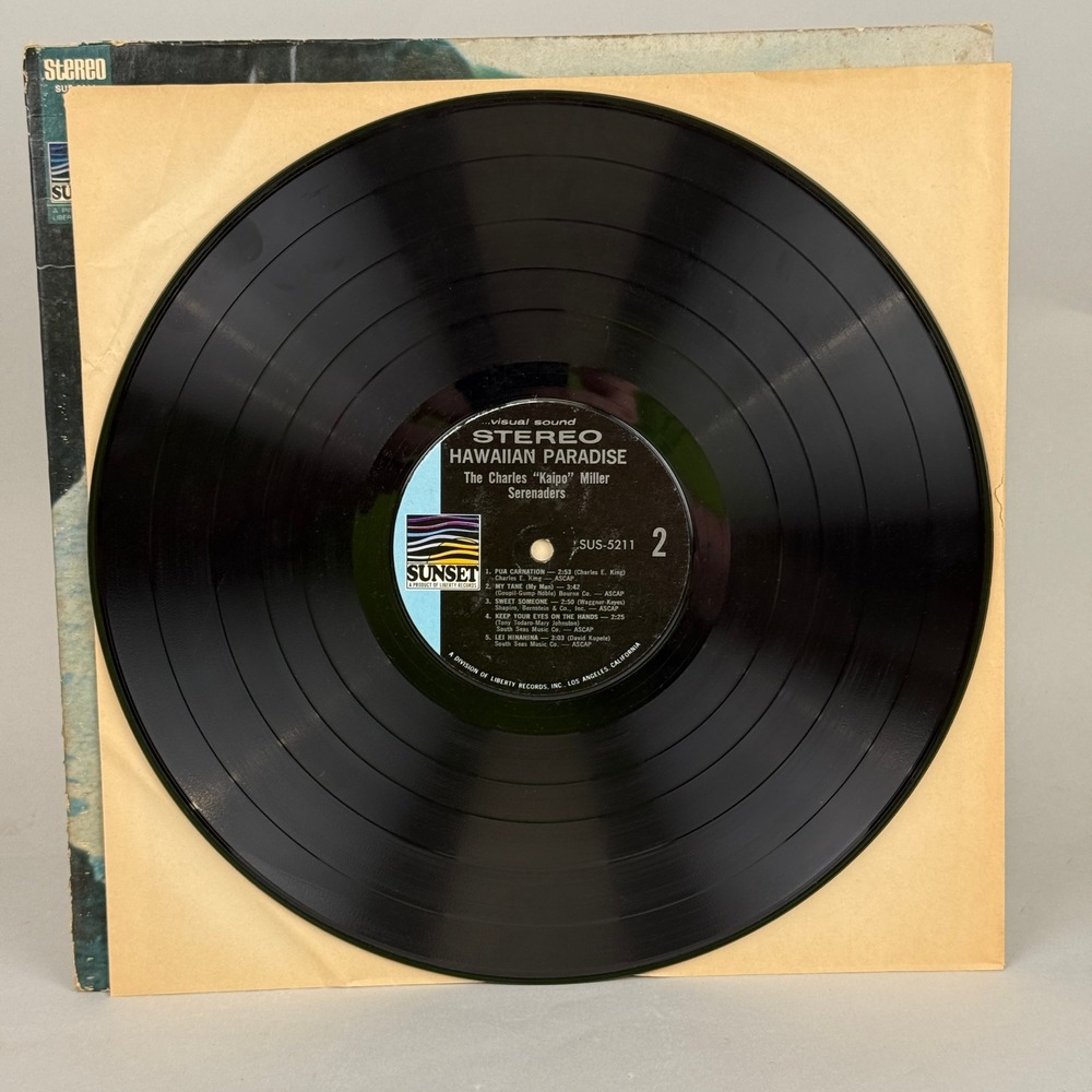 Sunset Hawaiian Paradise Vinyl LP Charles Kaipo Miller Serenaders Good Stereo - Picture 4 of 7